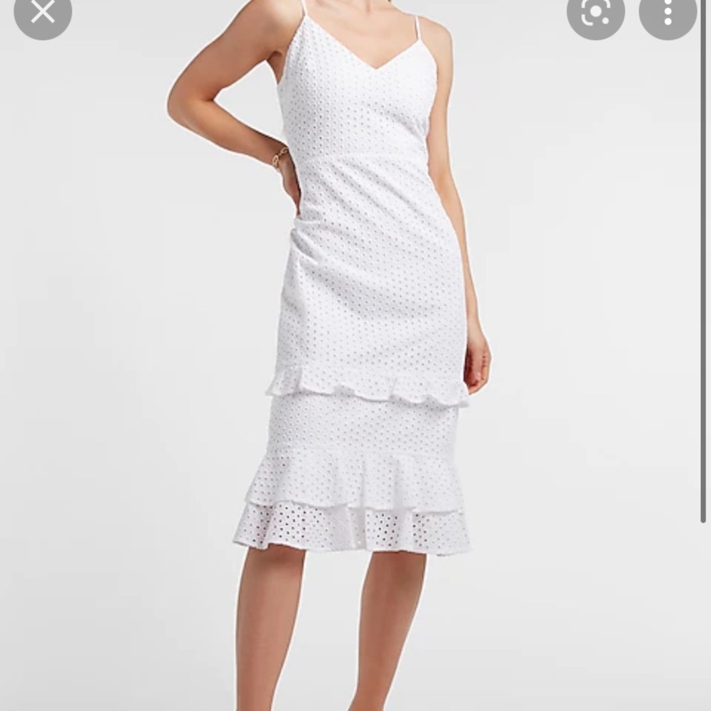 Express white midi dress NWT